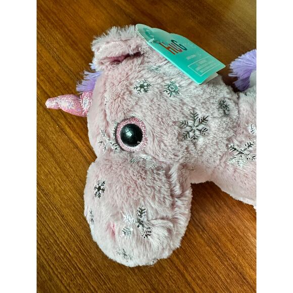 Hug Me Unicorn Plush Pink Purple Snowflakes New Tag 2022 Large Stuffed Animal - Picture 3 of 12